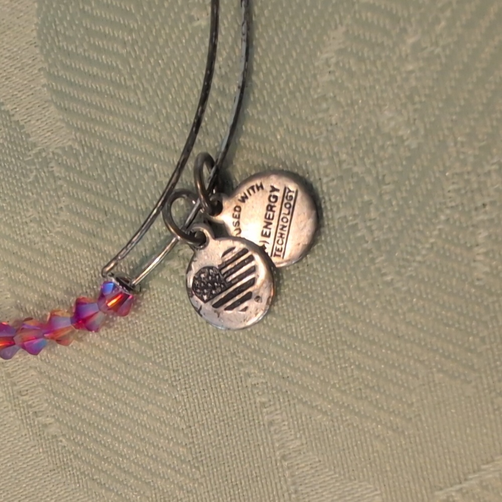 Alex And Ani Pink and Silver Beaded Bracelet - Picture 2 of 4